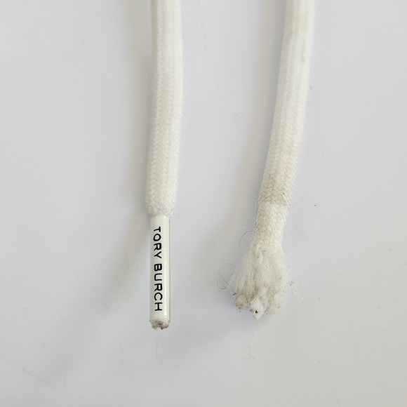 Tory Burch Cream Leather & Suede Logo Sneakers | Size US 6 | Neutral Trainer - Picture 3 of 13